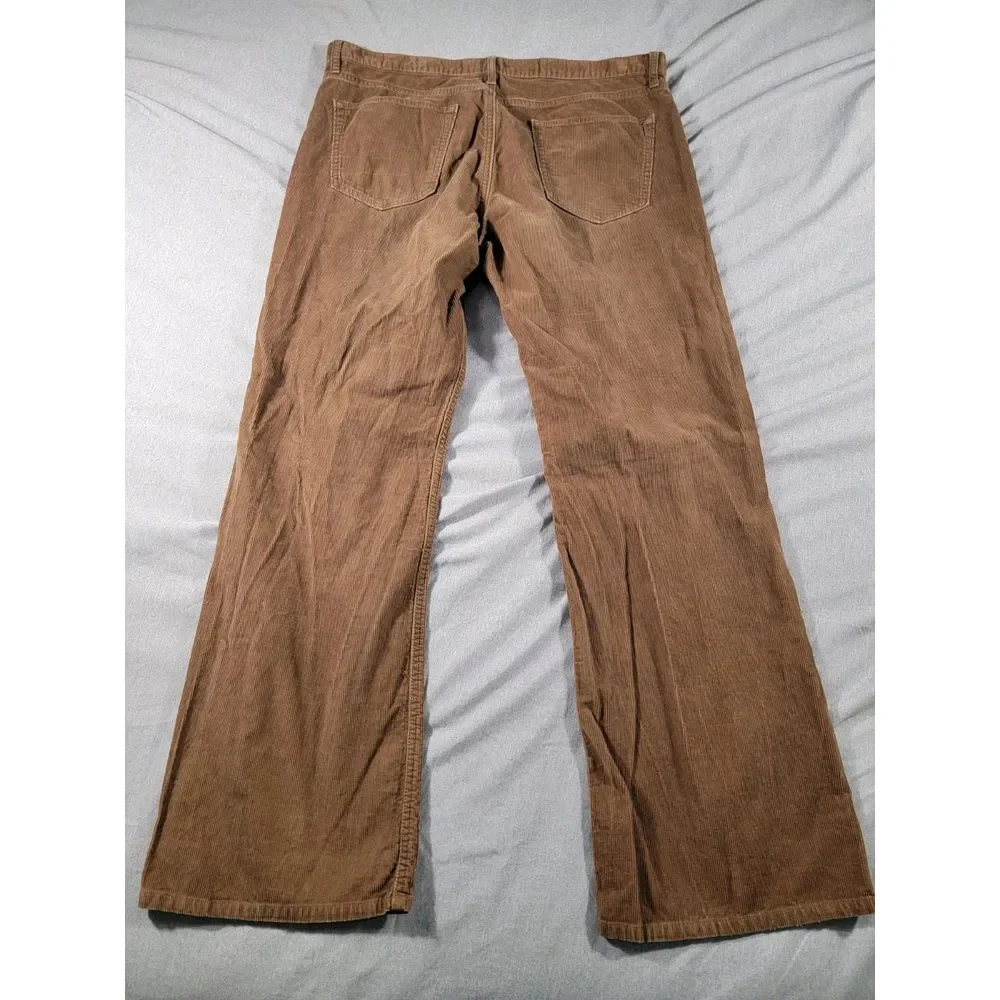 Vtg‎ Banana Republic Corduroy Chino Pants Mens 38x30 Brown Straight Leg
